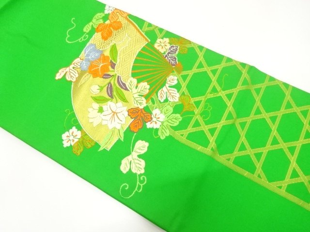 JAPANESE NAGOYA OBI / WOVEN FLORAL PLANTS